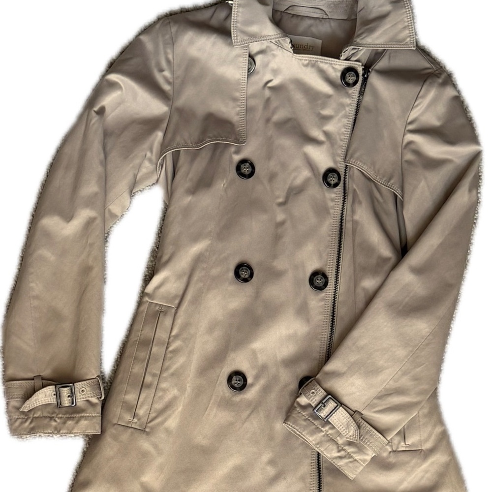 Laundry by Shelli Segal Women's Beige/Taupe Trench Coat Size M